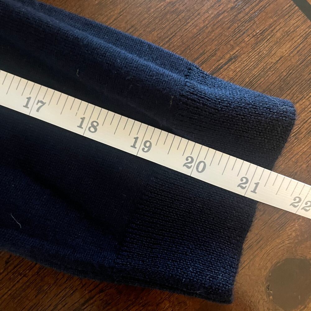 J.Crew Sweater Tippi 100% Merino Wool Knit Crewneck Pullover Navy Blue Large - Picture 12 of 13